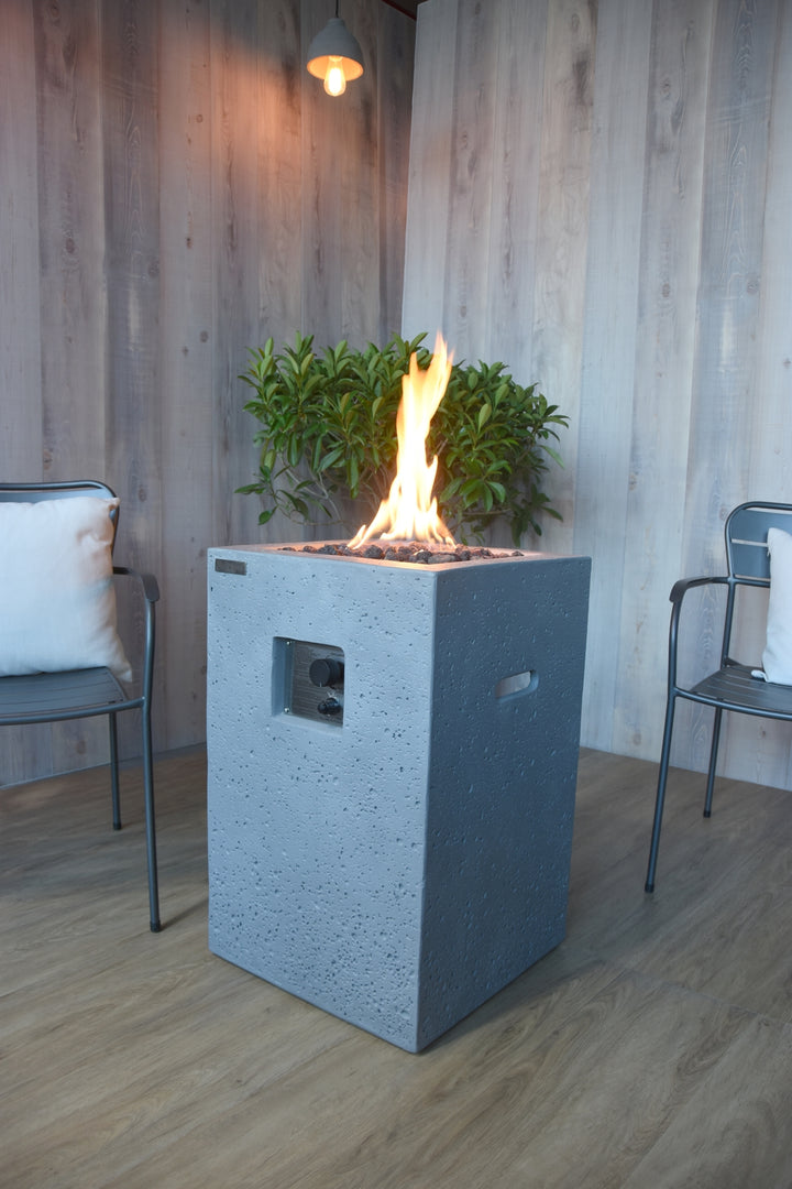 Boyle Outdoor Reinforced Concrete Fire Pit Table -18 Inch - Liquid Propane