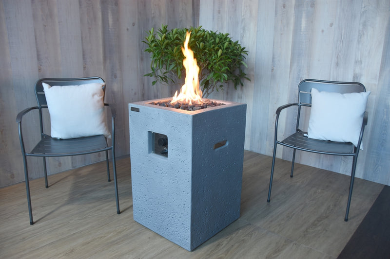Boyle Outdoor Reinforced Concrete Fire Pit Table -18 Inch - Liquid Propane