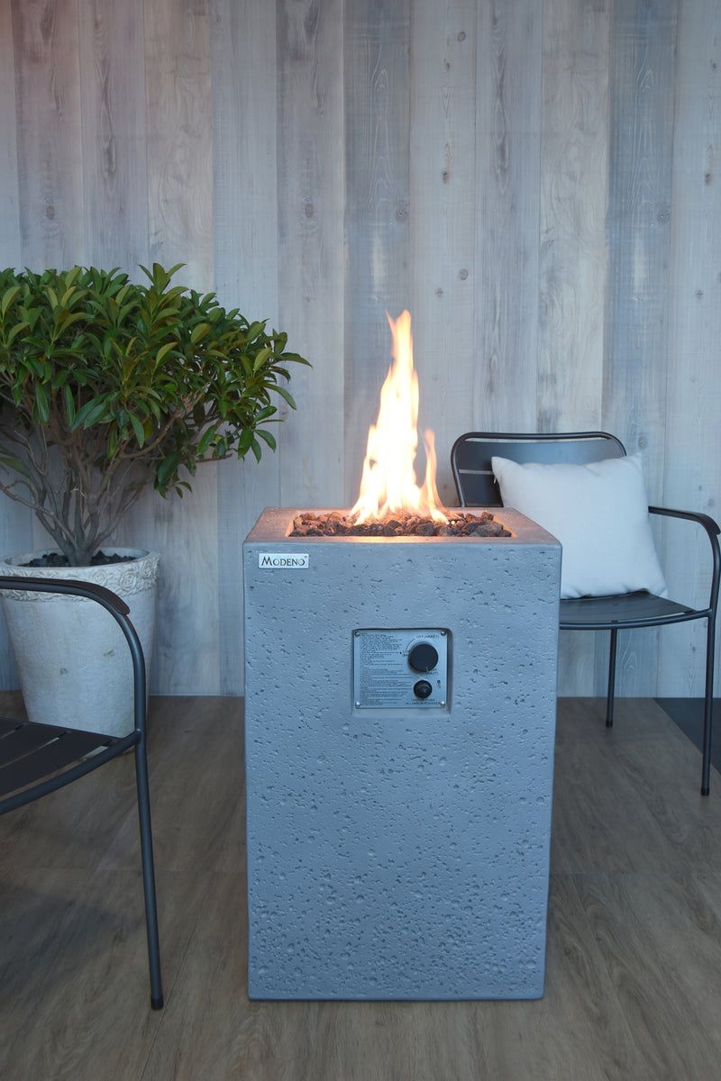 Boyle Outdoor Reinforced Concrete Fire Pit Table -18 Inch - Liquid Propane