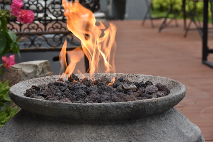 Pompeii Outdoor Tube Fire Pit Table - Liquid Propane