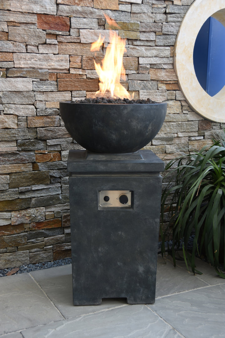 Exeter Grey Firepit Table - 21 Inches - Liquid Propane