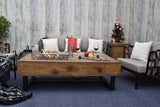 Naples Outdoor Reinforced Concrete Fire Pit Coffee Table - 28 Inch - Select Fuel Type