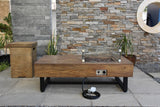 Naples Outdoor Reinforced Concrete Fire Pit Coffee Table - 28 Inch - Select Fuel Type