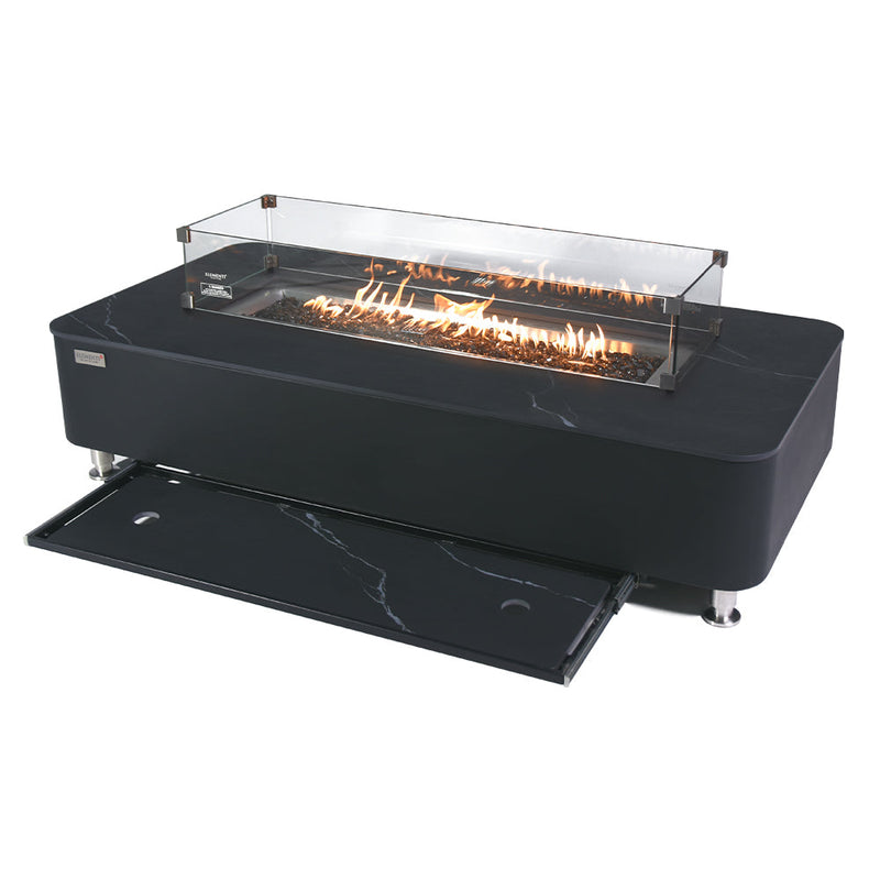Valencia Outdoor Bulgaria Black Fire Pit Table - Select Fuel Type
