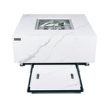 Bianco Outdoor Bianco White Fire Pit Table - Select Fuel Type
