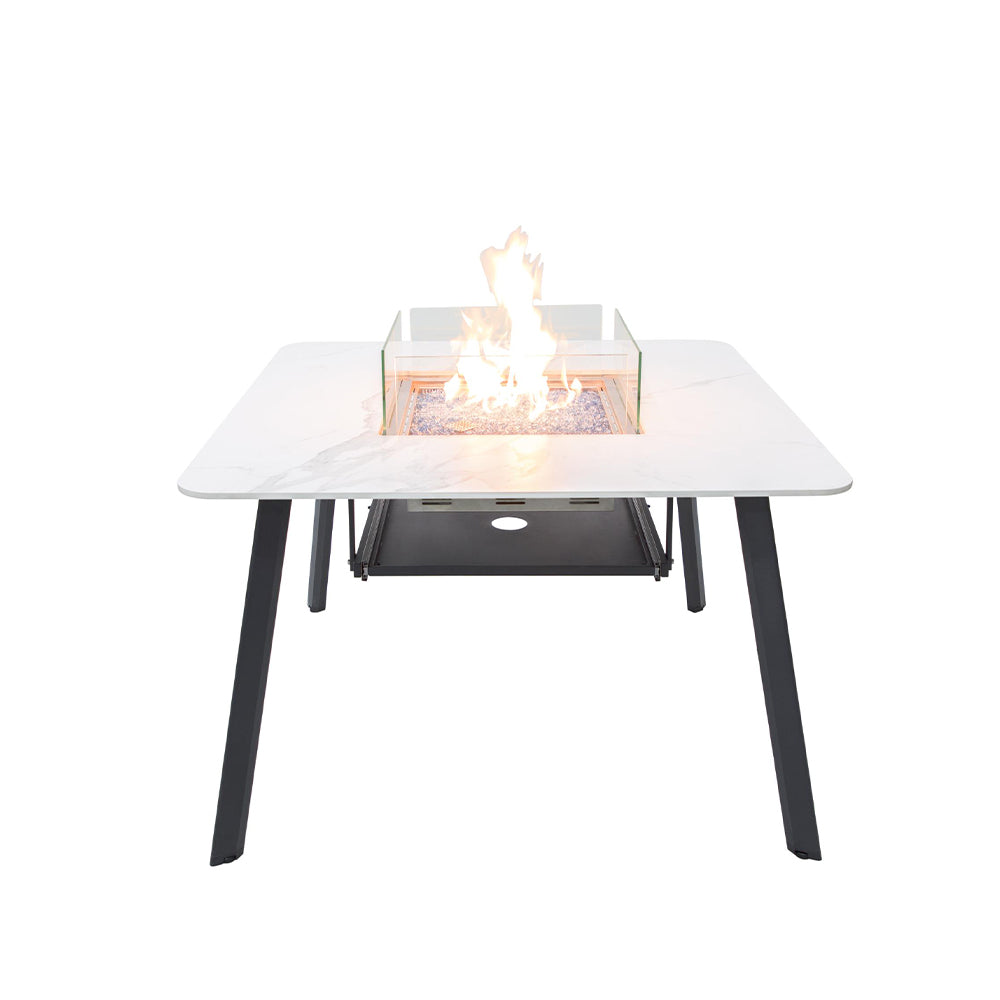 Elementi Plus Helsinki Fire Pit White, 46.5 x 46.5 Inches - Select Fuel Type