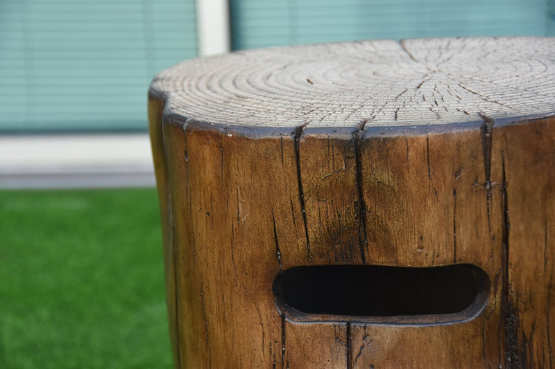 Elementi Outdoor Propane Tank Cover Hideaway Firepit Accessories Side Table-Driftwood