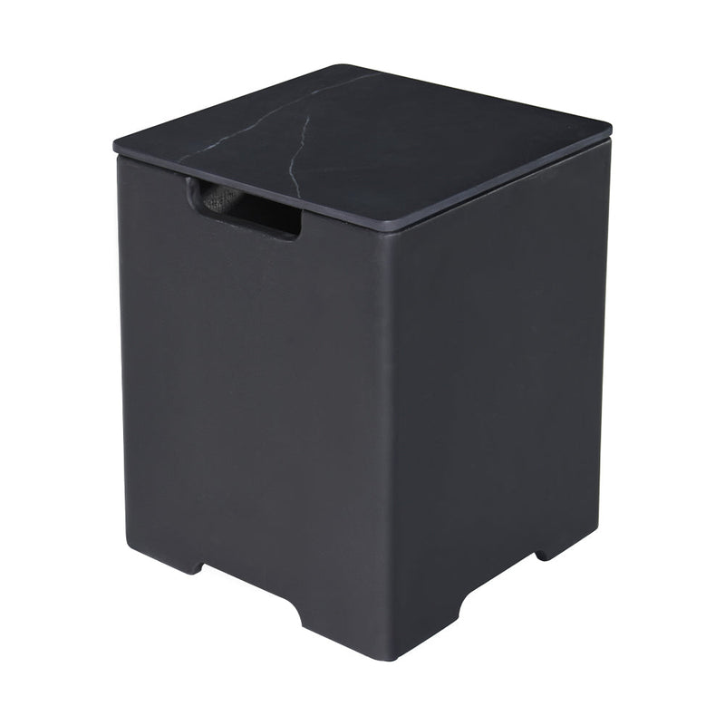 Elementi Plus Square Propane Tank Cover Hideaway Table - Bulgaria Black, 15.9 x 15.9 x 20.5 Inches