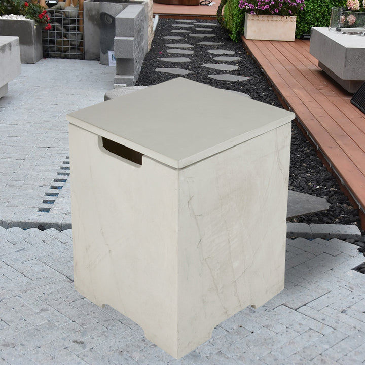 Elementi Plus Square Propane Tank Cover Hideaway Table - Space Grey, 15.9 x 15.9 x 20.5 Inches