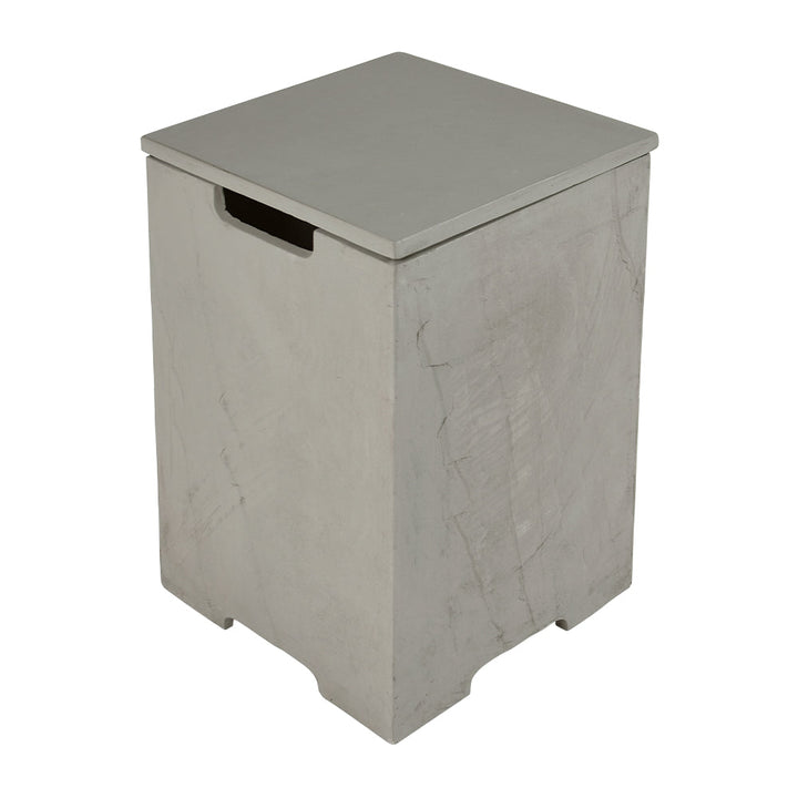 Elementi Plus Square Propane Tank Cover Hideaway Table - Space Grey, 15.9 x 15.9 x 24.9 Inches
