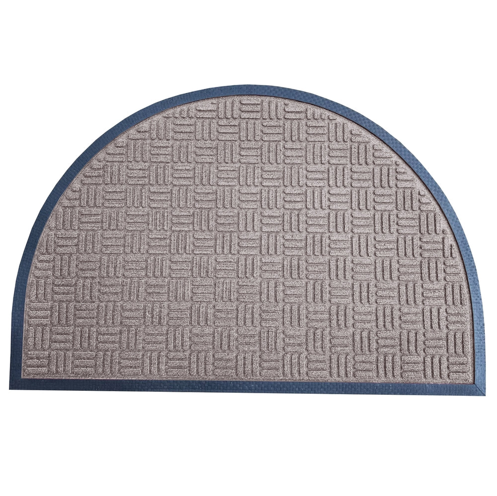 Polypropylene Half Round Pure Color Doormat Non Slip Semicircle Door Mat  for Bedroom Toilet Kitchen Entryway (Small, Brown)