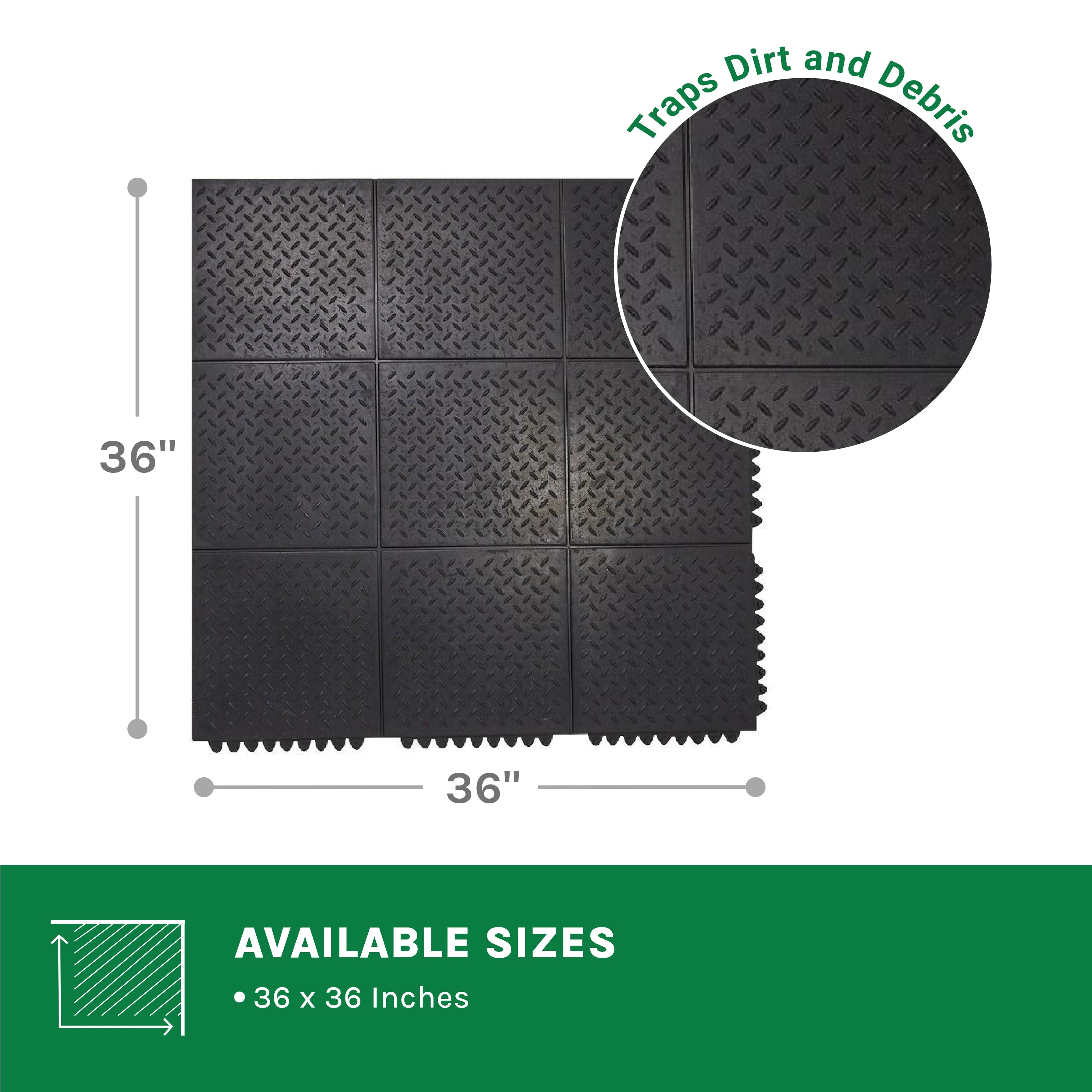 Checker Top Rubber Interlocking Floor Mat - view 3