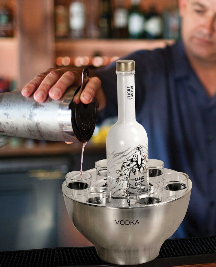 Vodka Bowl With Shot Glasses - 6 Pieces