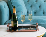 Serving Tray Black Matte & Copper - Stainless Steel - Rectangular