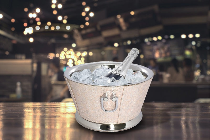 Wine Chiller Bucket - Pink Leather