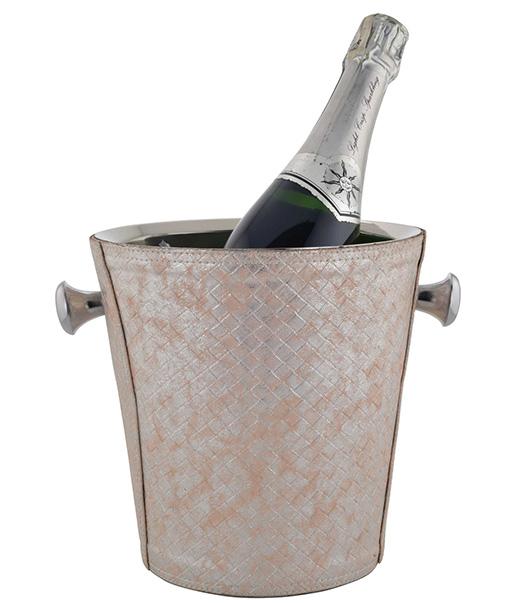 Pink Leather Sicilie Champagne Bucket