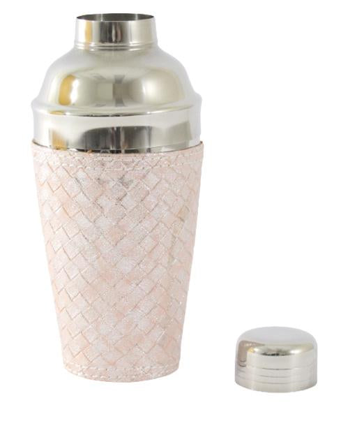 Deluxe Pink Leather Outside Cocktail Shaker