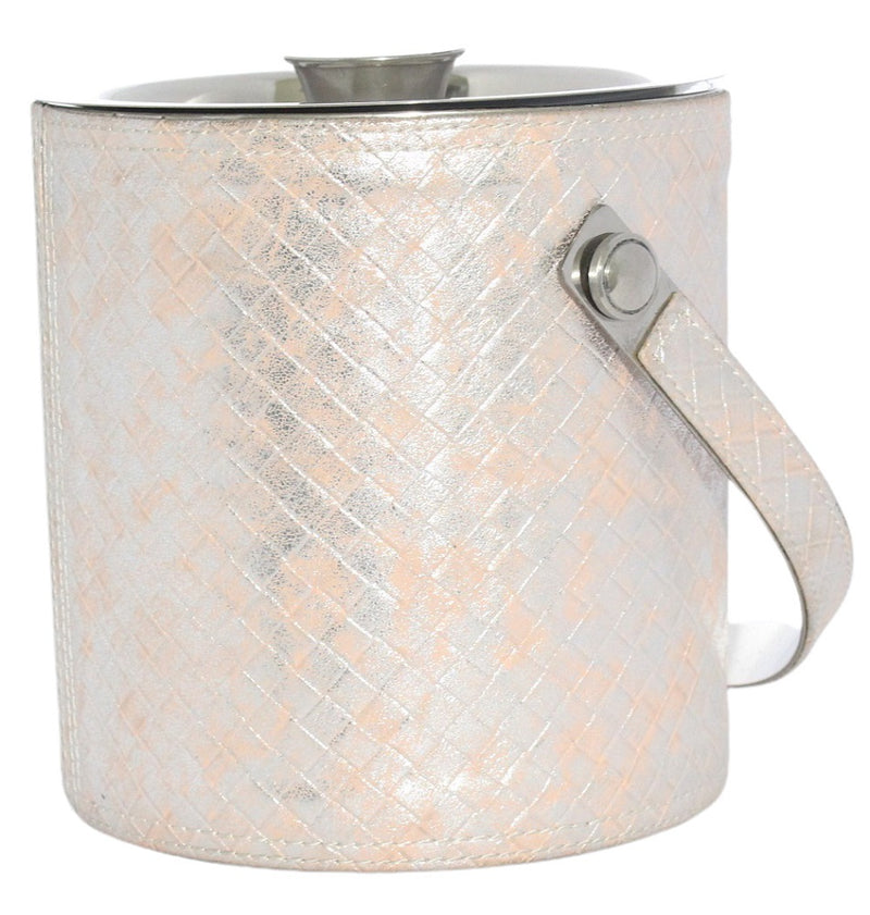Ice Bucket & Tong - Pink Leather