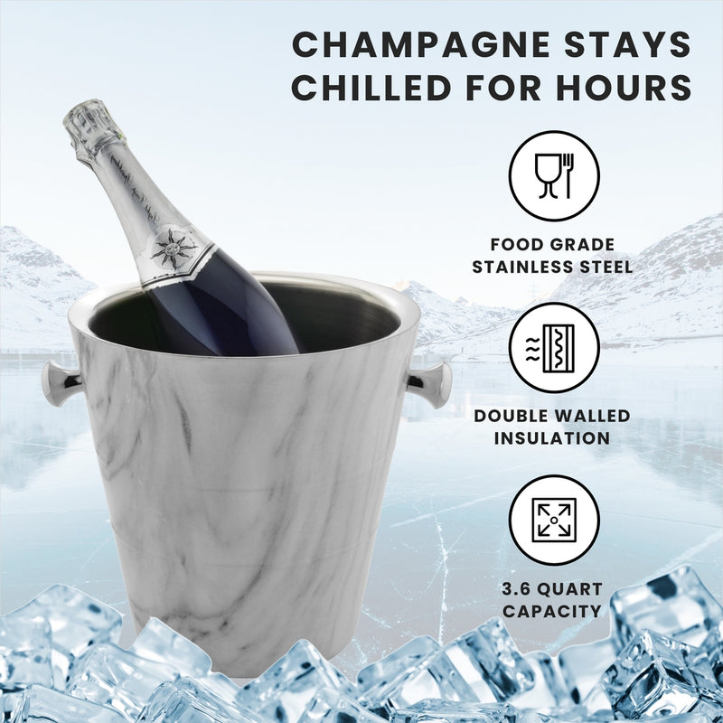 Champagne Bucket - White Marble