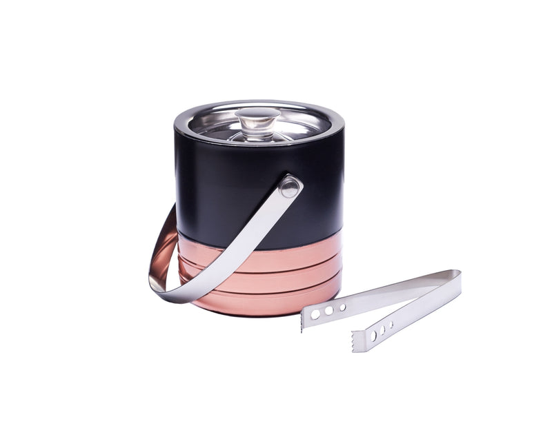 Ice Bucket & Tong - Copper & Black Matte