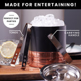 Ice Bucket & Tong - Copper & Black Matte