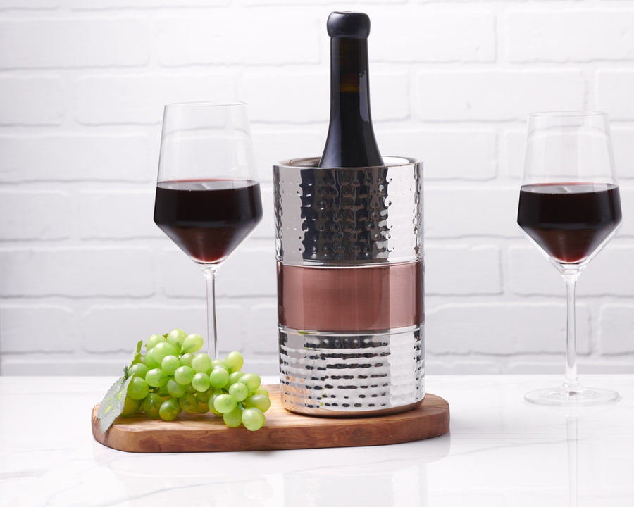 Copper Hammered Bottom Shiny Wine Cooler | Wine Chiller – EnvelorHome