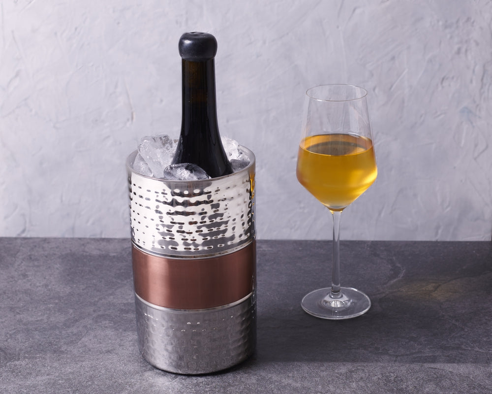 Wine Cooler - Hammered Copper & Shiny