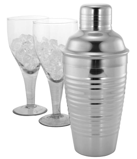 Ribbed & Shiny Deluxe Cocktail Shaker