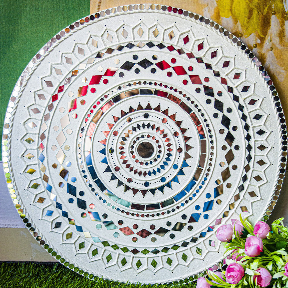 Handmade Lippan Art Mirror Home Decor - view 2