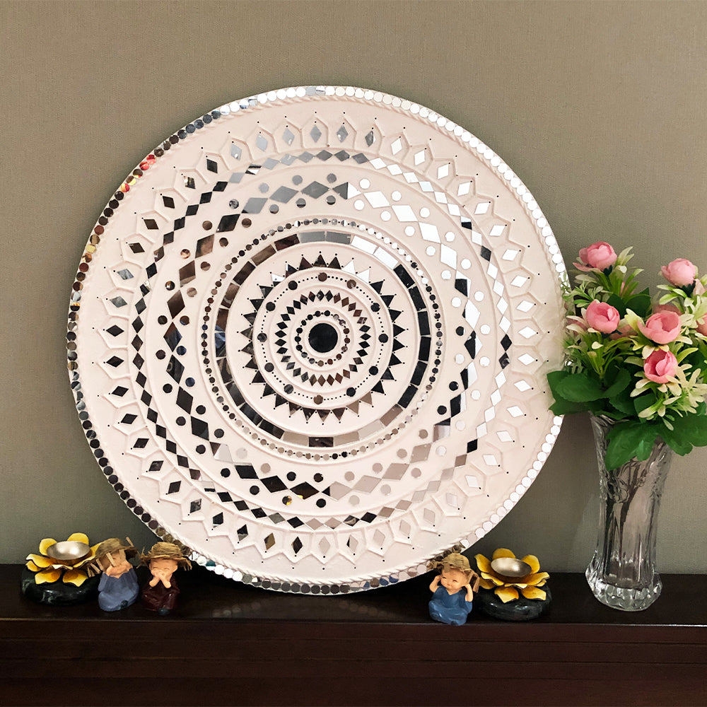 Handmade Lippan Art Mirror Home Decor - view 4