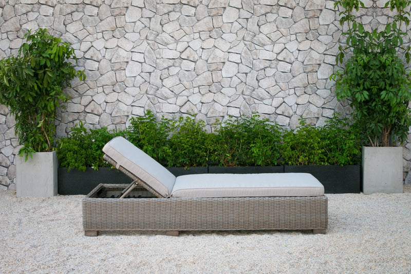 Lamba Chaise Lounge Chair Set HDPE Wicker, Brown