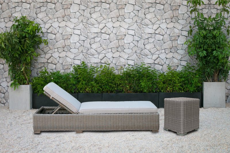Lamba Chaise Lounge Chair Set HDPE Wicker, Brown