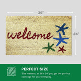 Sand and Starfish Beach Welcome Coco Mat