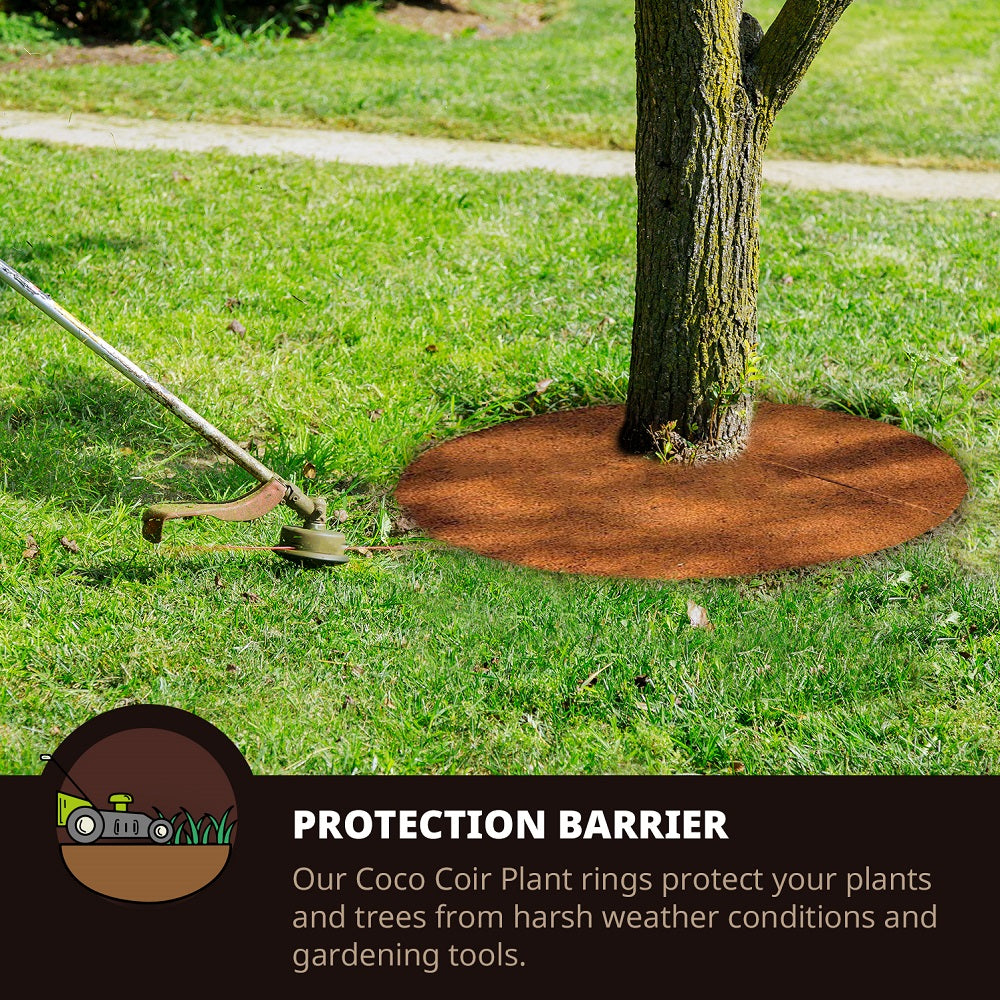Envelor 14 in. x 0.3 in. Coconut Fiber Mulch Tree Ring Protector