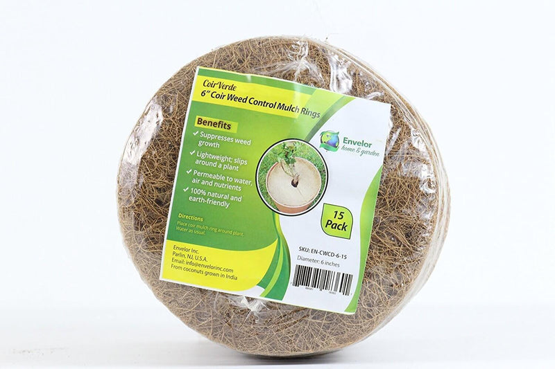6" Coco Coir Weed Control Mulch Rings