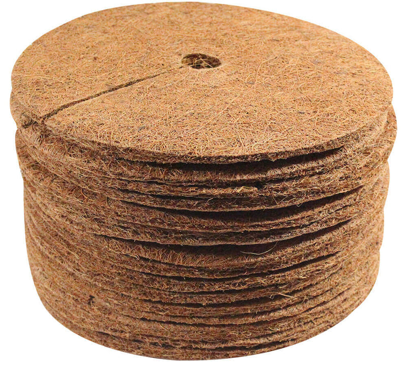 9" Weed Control Discs Coco Tree Rings - 15 Pack