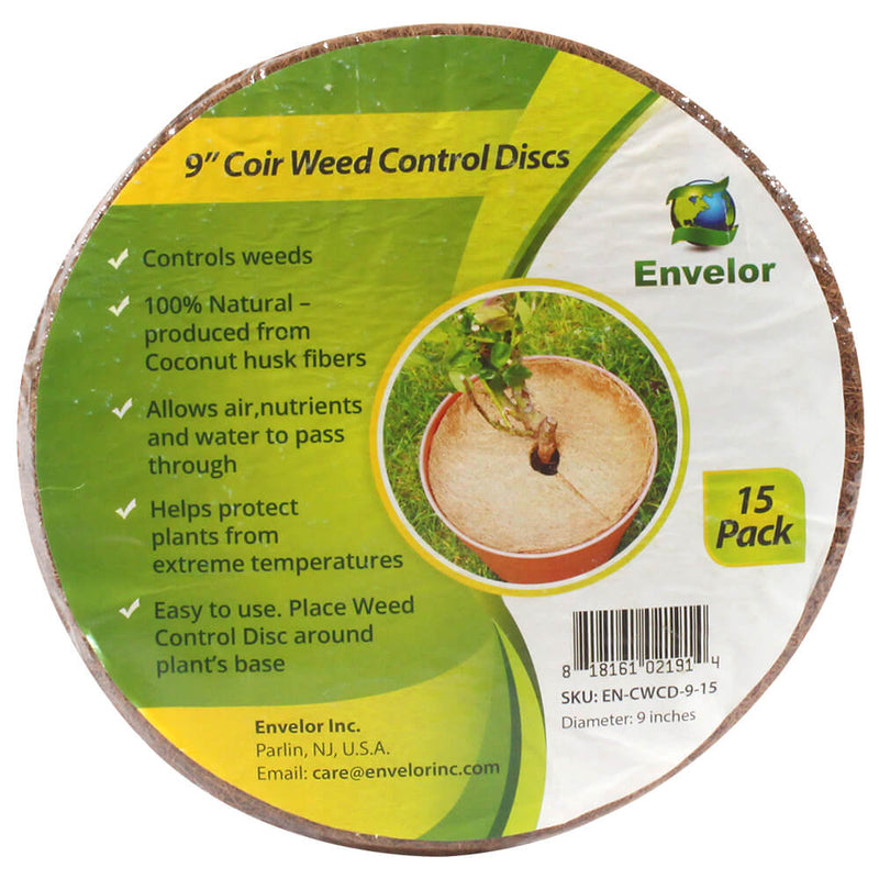 9" Coir Weed Control Discs