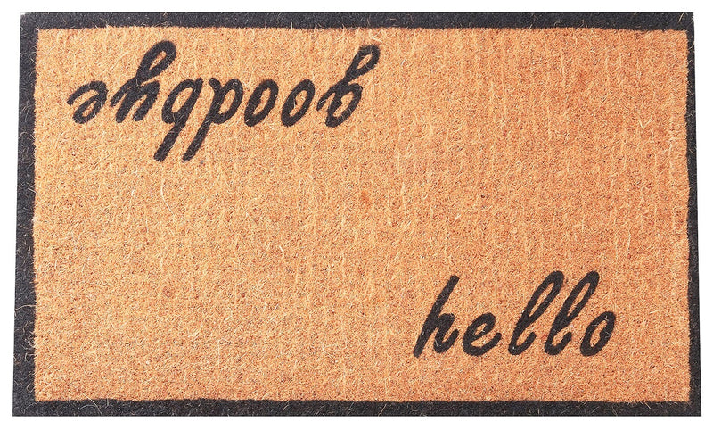 Hello Goodbye Handwoven Coir Welcome Doormat