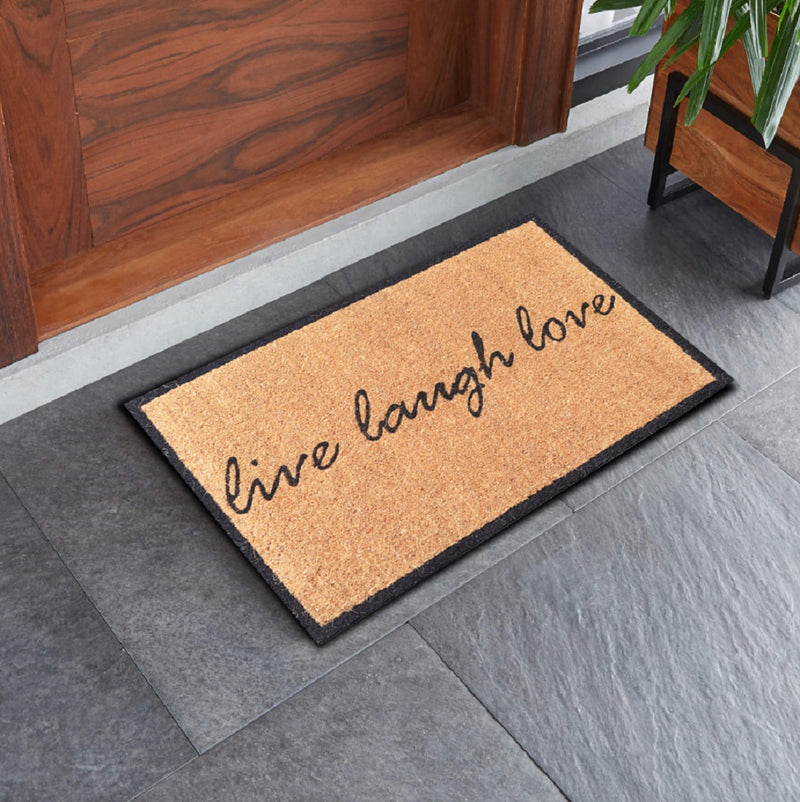 Live Laugh Love Handwoven Coir Welcome Doormat