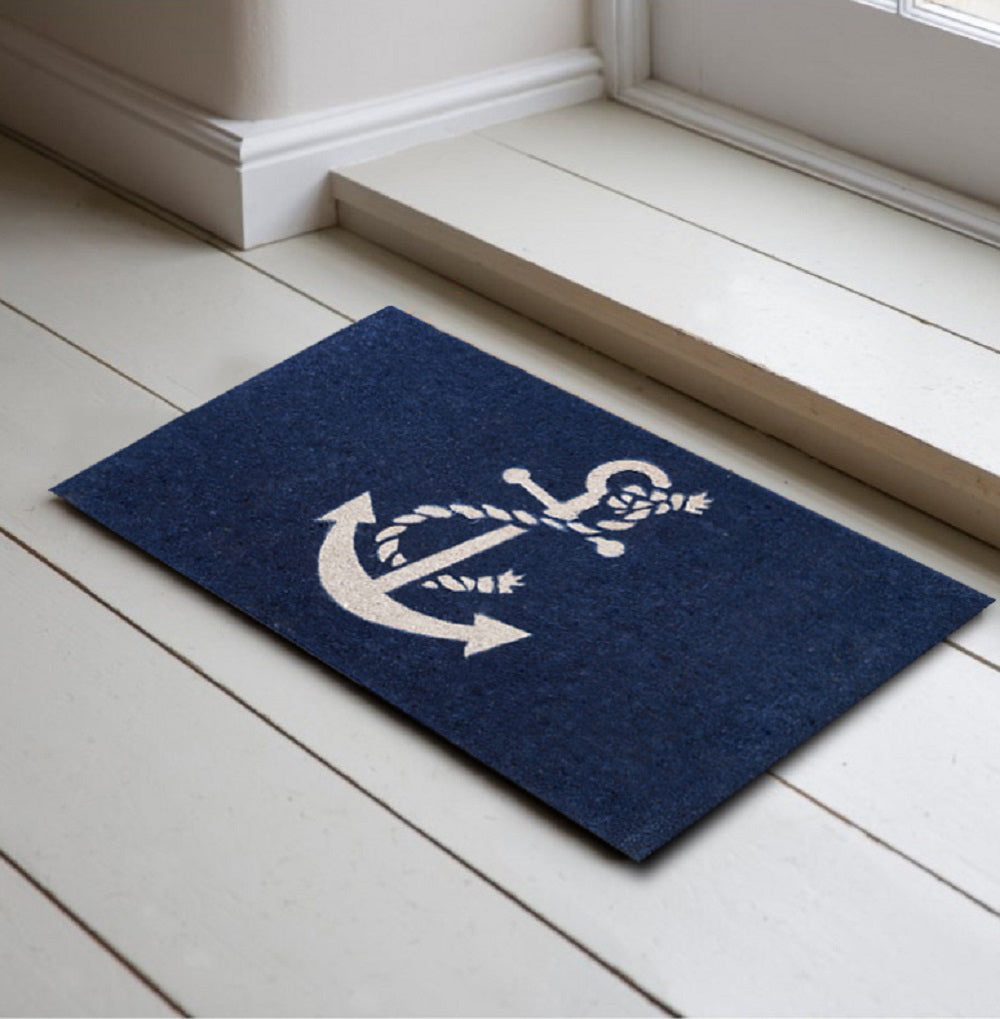Anchor Handwoven Coco Welcome Doormat - Side View