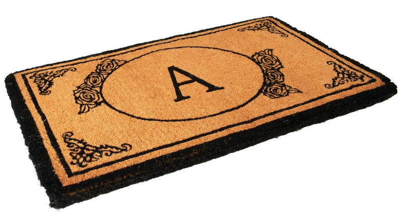 Monogrammed Letter Handwoven Coir Welcome Doormat