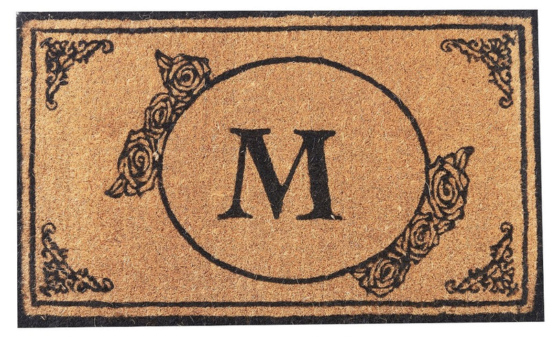 Monogrammed Letter Handwoven Coir Welcome Doormat