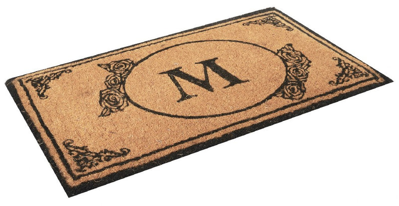 Monogrammed Letter Handwoven Coir Welcome Doormat
