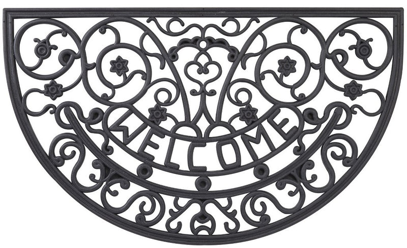 Half Round Wrought Iron Rubber Welcome Mat