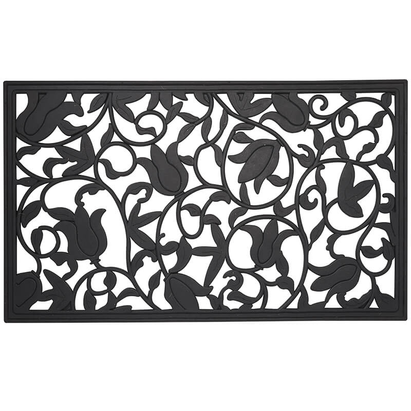 Tulips Iron Rubber Welcome Doormat