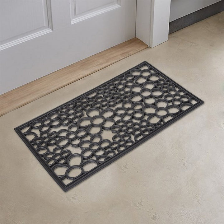 Floral Iron Rubber Welcome Doormat