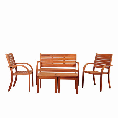 Arizona 5 Piece Eucalyptus Patio Seating Conversation Set