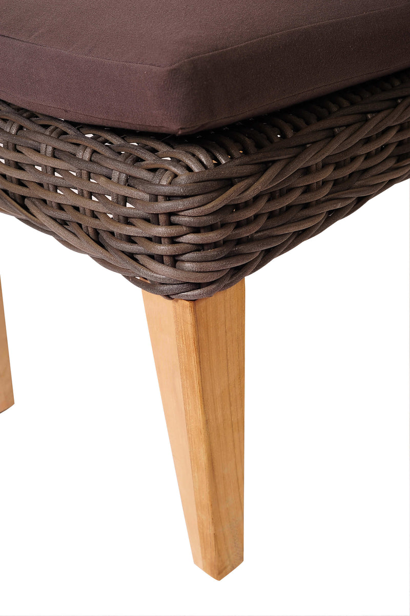 Singapore 2 Piece Teak Wicker Stackable Armchair Set