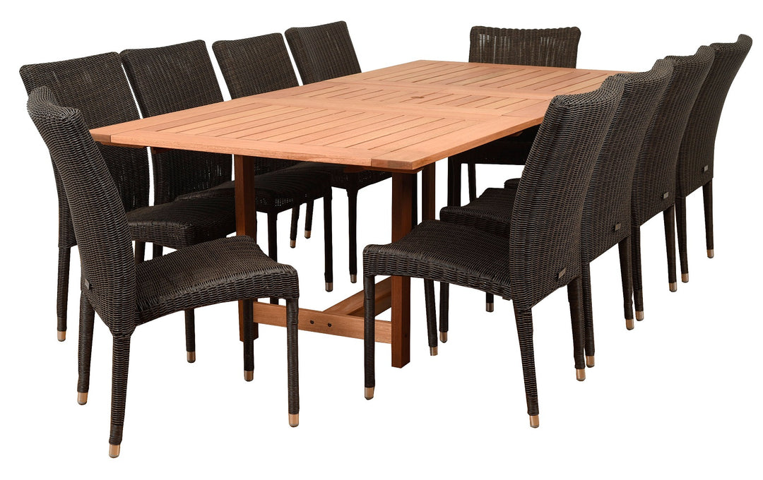 Catania 11 Piece Eucalyptus Wood Patio Dining Set