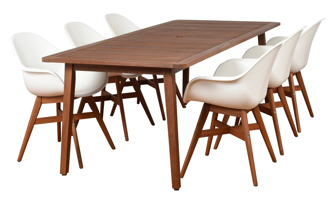 Charlotte 7 Piece Eucalyptus Wood Patio Dining Set